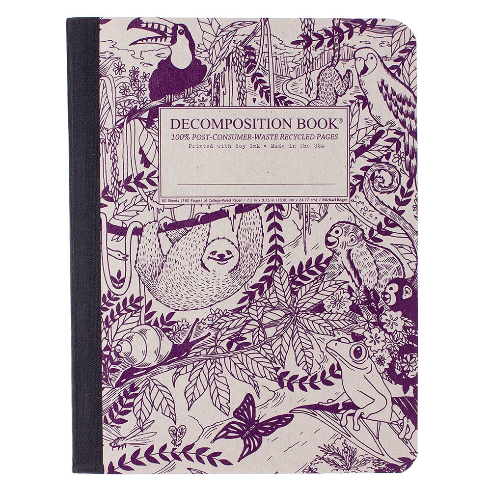 Michael Roger Press, Composition Book, Art & School, 9"x7", Decomp Book, Rainforest, 3689